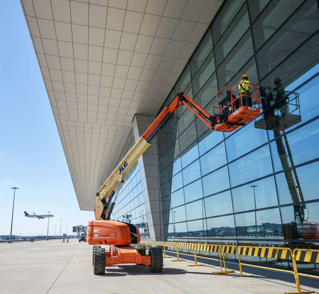 High reach boom lift
